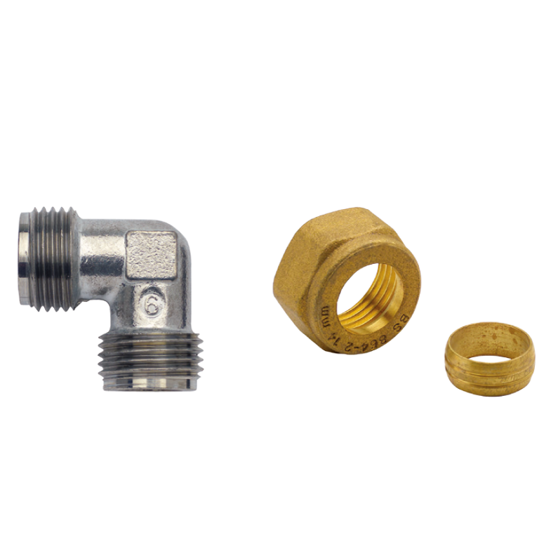 Raccordo A Gomito In Ottone Da 14 Mm Per Tubo Flessibile A 1 - Foto 7